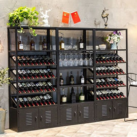 Chine Noir de luxe moderne MQ-S005 de présentoir de vin en métal pour stocker le vin fournisseur