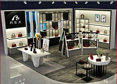 Chine Taille adaptée aux besoins du client en bois de luxe de présentoirs de magasin de chaussures de sac de boutiques fournisseur