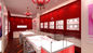 Rose/vitrine de verrouillage rouge de bijoux pour la conception intérieure de magasin de bijoux fournisseur