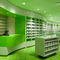 Coffret d'étalage à la mode de pharmacie, pharmacie au détail verte enterrant la combinaison multi fournisseur